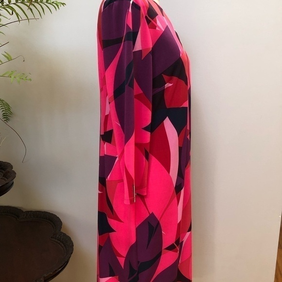 𝅺CHICO’S‎ multicolor abstract design Three-quarter sleeve dress - Picture 5 of 15